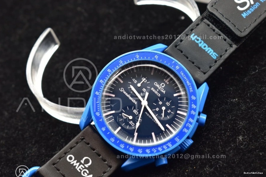 Mission Quartz 1179 on StreetReady Omega Nylon Strap Swatch Moonwatch x to Neptune Bioceramic 0926